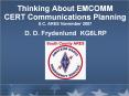 Thinking About EMCOMM CERT Communications Planning S.C. ARES November 2007 PowerPoint PPT Presentation