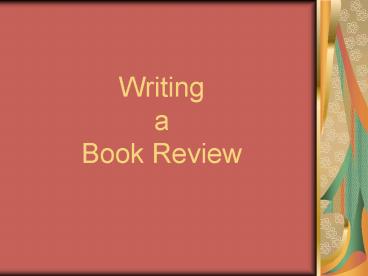 Writing a Book Review