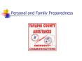 Personal and Family Preparedness PowerPoint PPT Presentation