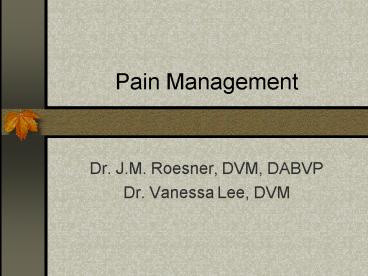 Pain Management