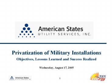 Privatization of Military Installations