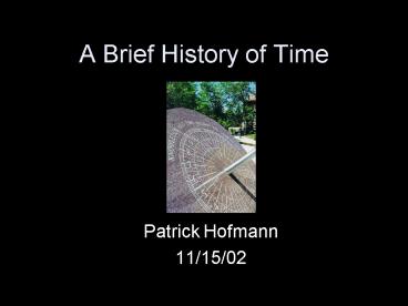 A Brief History of Time