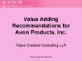 Value Adding Recommendations for Avon Products, Inc. PowerPoint PPT Presentation