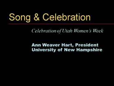 Song and Celebration