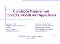Knowledge Management Concepts, Models and Applications PowerPoint PPT Presentation