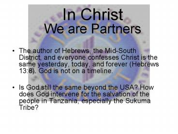 In Christ We are Partners