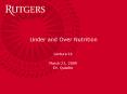 Under and Over Nutrition PowerPoint PPT Presentation