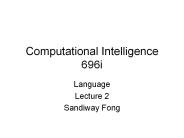 Computational Intelligence 696i