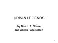 URBAN LEGENDS PowerPoint PPT Presentation