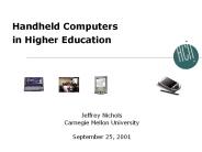Handheld Computers            in Higher Education