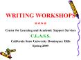 WRITING WORKSHOPS PowerPoint PPT Presentation