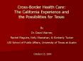 Cross-Border Health Care:  The California Experience and the Possibilities for Texas PowerPoint PPT Presentation