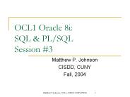 OCL1 Oracle 8i: SQL