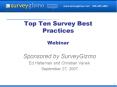 Top Ten Survey Best Practices Webinar PowerPoint PPT Presentation