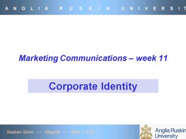 Marketing Communications week 11