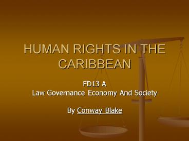 HUMAN RIGHTS IN THE CARIBBEAN