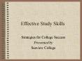 Effective Study Skills PowerPoint PPT Presentation