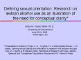 Defining sexual orientation: Research on lesbian alcohol use as an illustration of the need for conc PowerPoint PPT Presentation