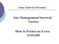 Site Management Survival Tactics: PowerPoint PPT Presentation