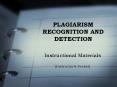 PLAGIARISM RECOGNITION AND DETECTION PowerPoint PPT Presentation