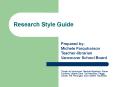 Research Style Guide PowerPoint PPT Presentation