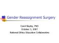 Gender Reassignment Surgery PowerPoint PPT Presentation