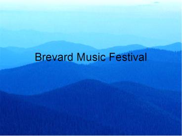 Brevard Music Festival