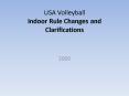 USA Volleyball Indoor Rule Changes and Clarifications PowerPoint PPT Presentation