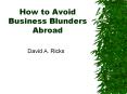 How to Avoid Business Blunders Abroad PowerPoint PPT Presentation