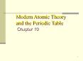 Modern Atomic Theory and the Periodic Table Chapter 10 PowerPoint PPT Presentation