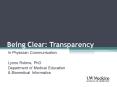 Being Clear: Transparency PowerPoint PPT Presentation