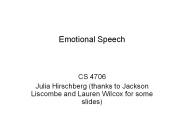 Emotional Speech