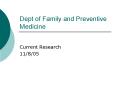 Dept of Family and Preventive Medicine PowerPoint PPT Presentation