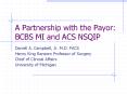 A Partnership with the Payor: BCBS MI and ACS NSQIP PowerPoint PPT Presentation