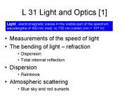 L 31 Light and Optics 1