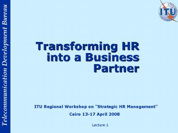 Transforming HR into a Business Partner
