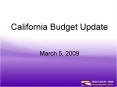 California Budget Update March 5, 2009 PowerPoint PPT Presentation