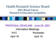 Health Research Science Board 2001 Breast Cancer Research