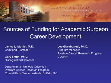 Sources of Funding for Academic Surgeon