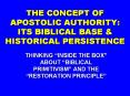 THE CONCEPT OF APOSTOLIC AUTHORITY: ITS BIBLICAL BASE PowerPoint PPT Presentation