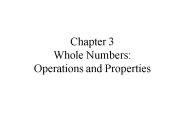Chapter 3 Whole Numbers: Operations and Properties