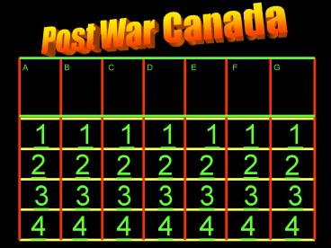 Post War Canada
