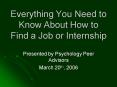 Everything You Need to Know About How to Find a Job or Internship PowerPoint PPT Presentation