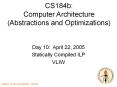 CS184b: Computer Architecture (Abstractions and Optimizations) PowerPoint PPT Presentation