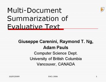 Giuseppe Carenini, Raymond T. Ng,