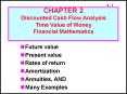 CHAPTER 2 Discounted Cash Flow Analysis Time Value of Money Financial Mathematics
