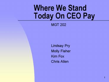 Where We Stand Today On CEO Pay