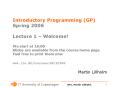 Introductory Programming GP Spring 2006 Lecture 1 Welcome We start at 16:00 Slides are available fro PowerPoint PPT Presentation