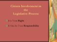 Citizen Involvement in the Legislative Process PowerPoint PPT Presentation