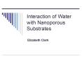 Interaction of Water with Nanoporous Substrates PowerPoint PPT Presentation
